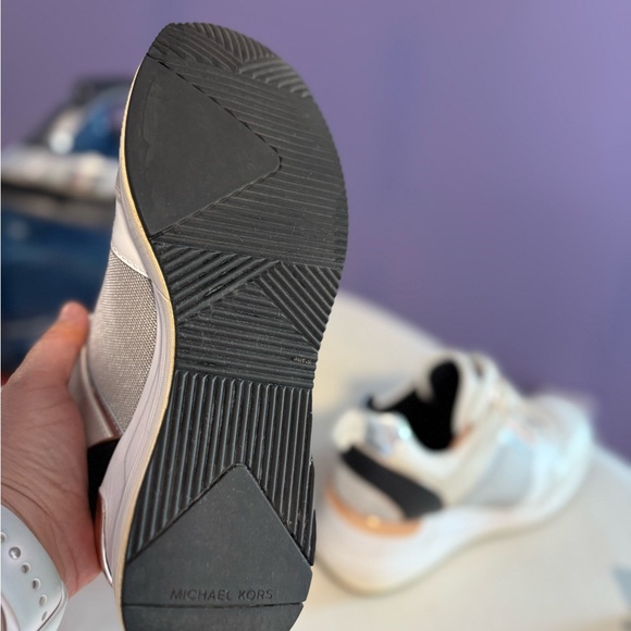 Michael Kors Cream & Gold Wedge Lace-Up Sneakers - Picture 4 of 4